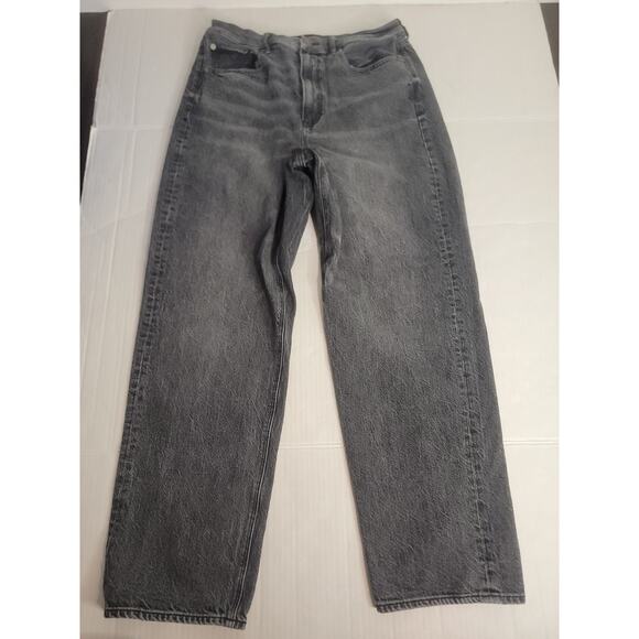 AMERICAN EAGLE Baggy Jeans SZ 12 Drapey High Rise Cotton Gray - Picture 2 of 9